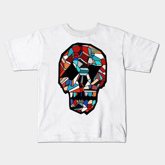 Brick Skull (color) Kids T-Shirt by AdidaFallenAngel